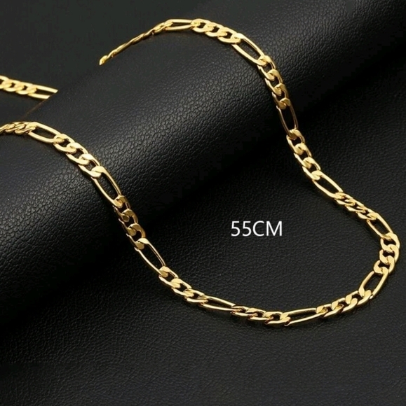 ●3for25$● Gold tone Men and women Minimalist figaro‎ Chain Necklace - Picture 3 of 6